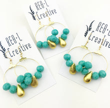 Load image into Gallery viewer, Center Piece Hoops - Green Mint Mini
