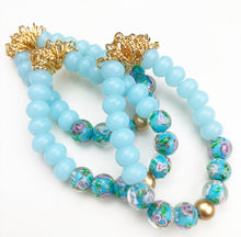Load image into Gallery viewer, Twisted Bracelet - Blue Rosette
