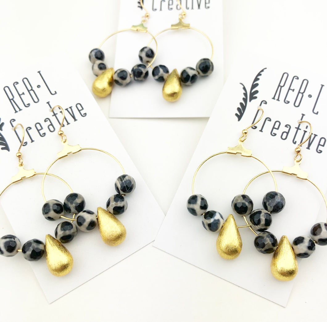 Center Piece Hoops - Spotted Mini