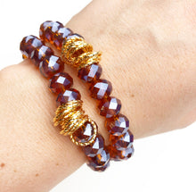 Load image into Gallery viewer, Twisted Bracelet- Clear Burnt Auburn
