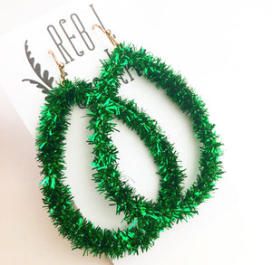 Tinsel Teardrops - Green