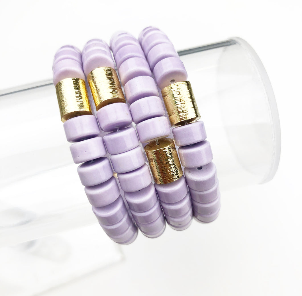 Golden Barrel Bracelet - Lavender Candy