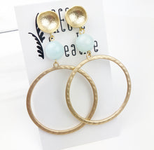 Load image into Gallery viewer, Gemstone Dangle Studs - Aqua Jade
