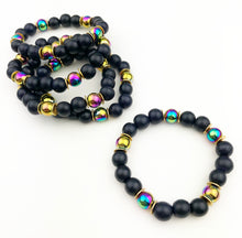 Load image into Gallery viewer, Midnight Iridescent Bracelets - Black
