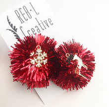 Load image into Gallery viewer, Christmas Tinsel Studs - Red
