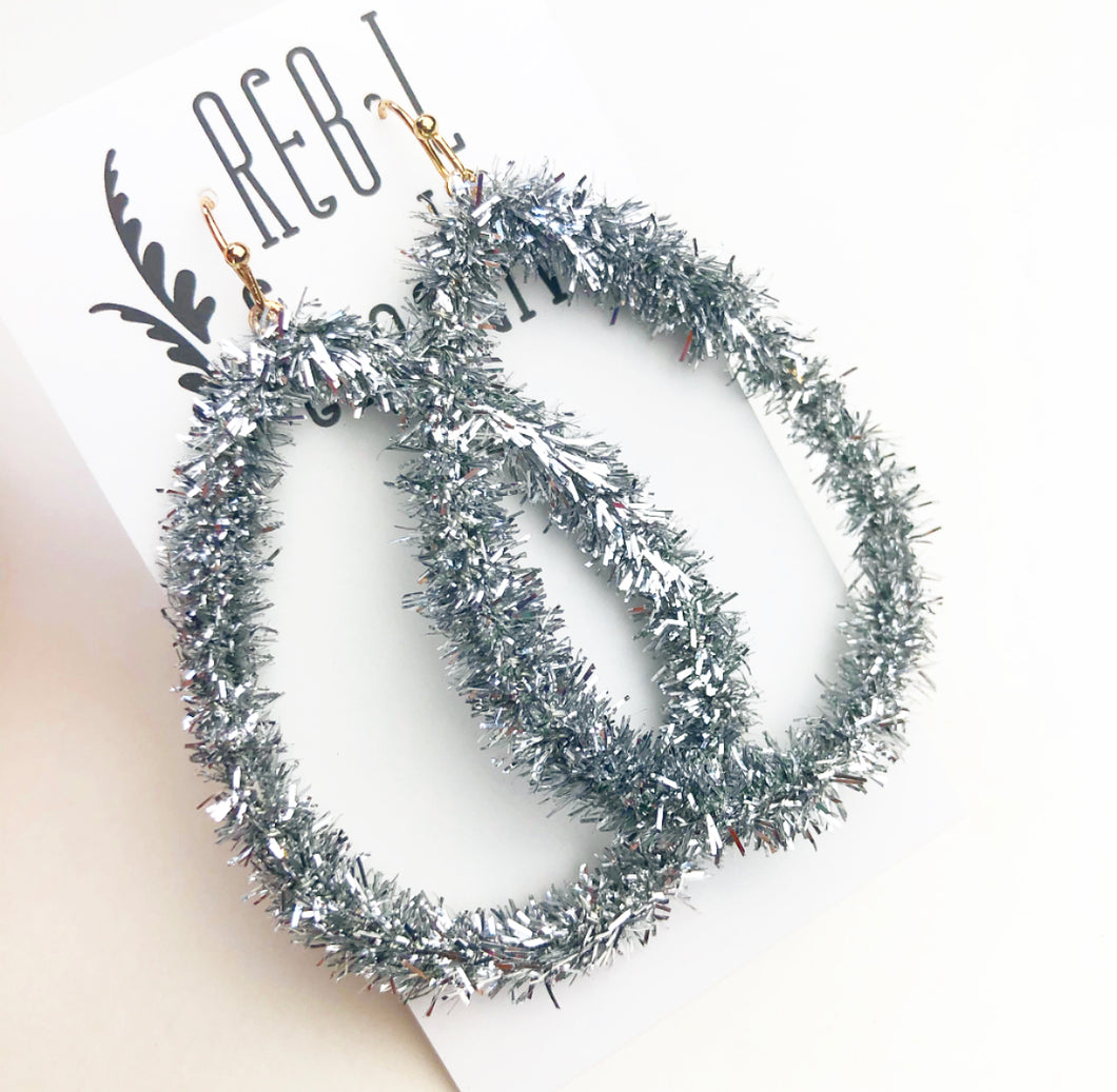 Tinsel Teardrops - Silver
