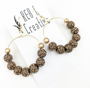 REBL Bauble Earrings - Brown Cheetah Medium